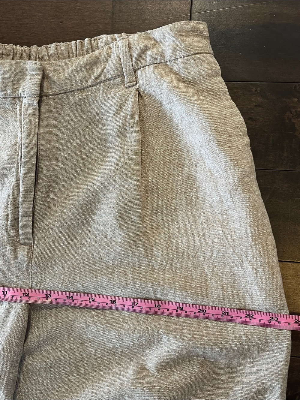 Taupe Linen Blend Pleated Wide Leg Pants Trousers XL - Picture 8 of 11